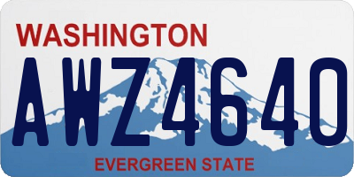 WA license plate AWZ4640