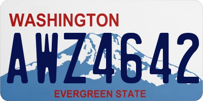 WA license plate AWZ4642
