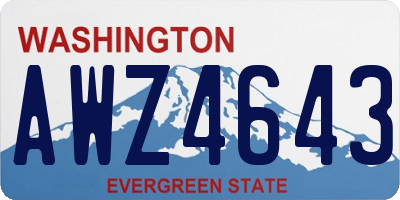 WA license plate AWZ4643