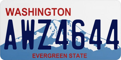 WA license plate AWZ4644