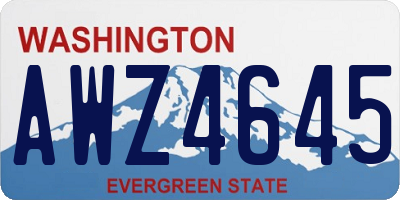 WA license plate AWZ4645