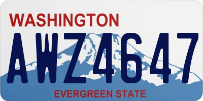 WA license plate AWZ4647