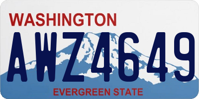 WA license plate AWZ4649
