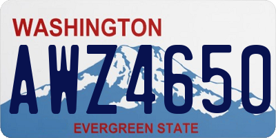WA license plate AWZ4650
