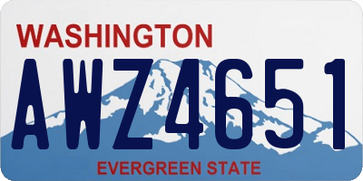 WA license plate AWZ4651