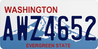 WA license plate AWZ4652