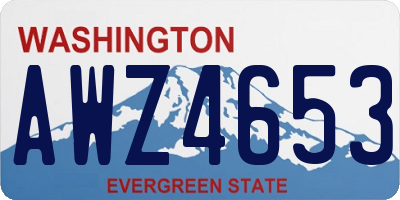WA license plate AWZ4653