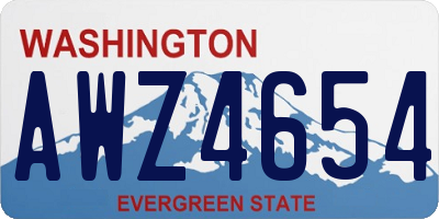 WA license plate AWZ4654