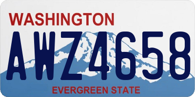 WA license plate AWZ4658