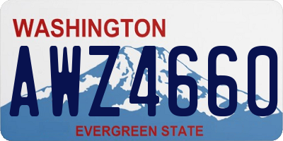 WA license plate AWZ4660