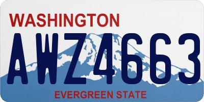 WA license plate AWZ4663