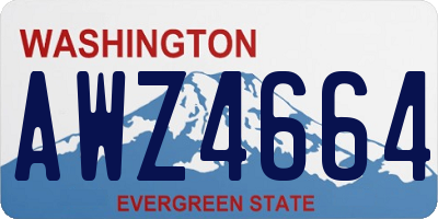 WA license plate AWZ4664