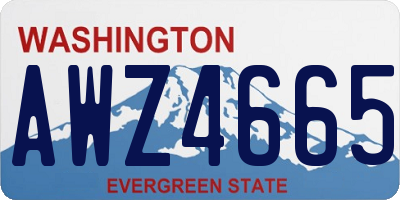 WA license plate AWZ4665