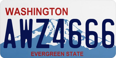 WA license plate AWZ4666