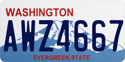 WA license plate AWZ4667