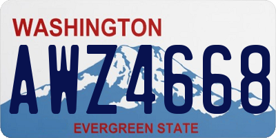 WA license plate AWZ4668