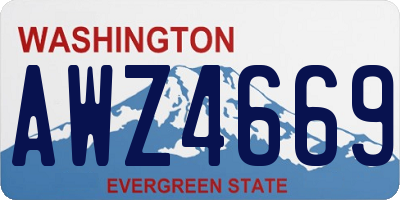 WA license plate AWZ4669