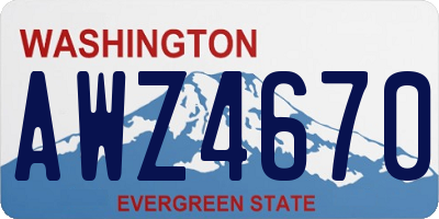 WA license plate AWZ4670