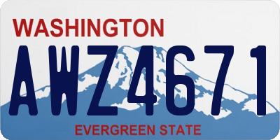 WA license plate AWZ4671