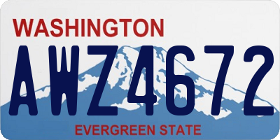 WA license plate AWZ4672