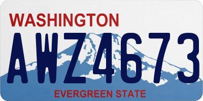 WA license plate AWZ4673