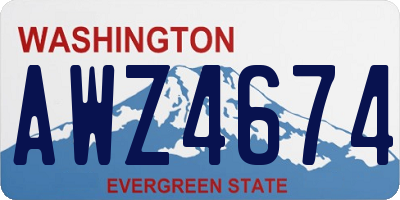 WA license plate AWZ4674