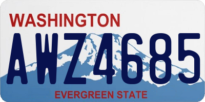 WA license plate AWZ4685