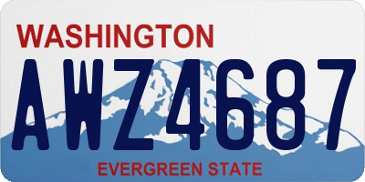 WA license plate AWZ4687