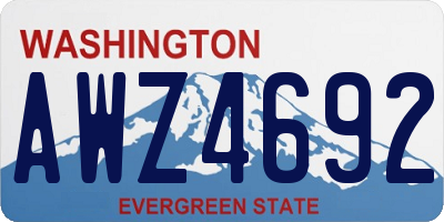 WA license plate AWZ4692