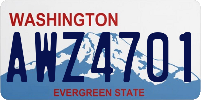 WA license plate AWZ4701