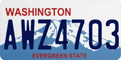 WA license plate AWZ4703