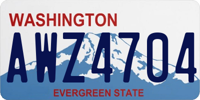WA license plate AWZ4704