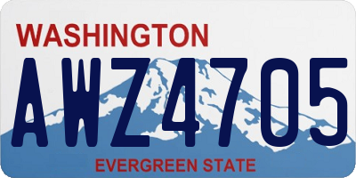 WA license plate AWZ4705