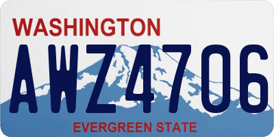WA license plate AWZ4706