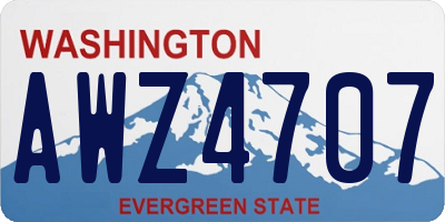WA license plate AWZ4707