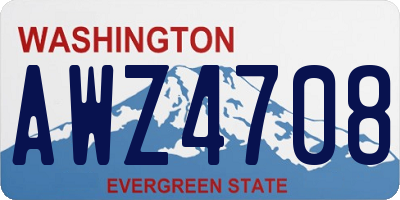 WA license plate AWZ4708