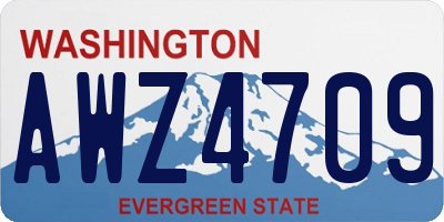 WA license plate AWZ4709