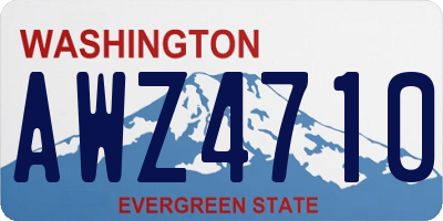 WA license plate AWZ4710