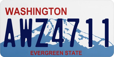 WA license plate AWZ4711