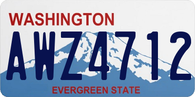 WA license plate AWZ4712