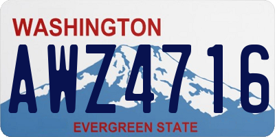 WA license plate AWZ4716