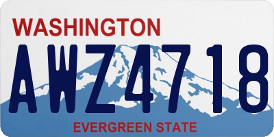 WA license plate AWZ4718