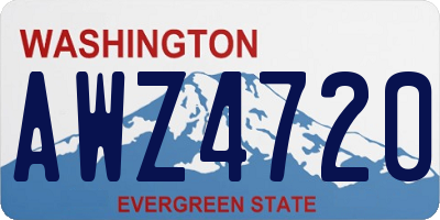 WA license plate AWZ4720