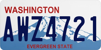 WA license plate AWZ4721