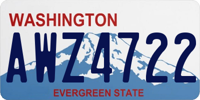 WA license plate AWZ4722