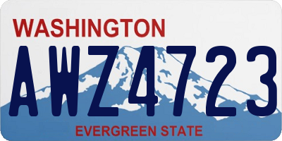 WA license plate AWZ4723