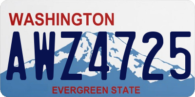 WA license plate AWZ4725