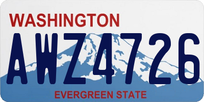 WA license plate AWZ4726