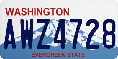 WA license plate AWZ4728
