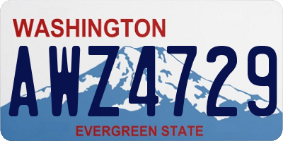 WA license plate AWZ4729
